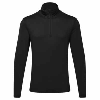 Maglia a maniche lunghe riciclata TriDri® con cerniera ¼ e schiena spazzolata