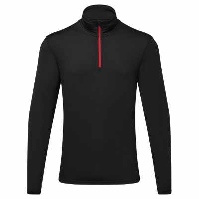 Maglia a maniche lunghe riciclata TriDri® con cerniera ¼ e schiena spazzolata