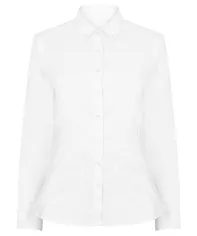 Camicia di cotone con logo a maniche lunghe da donna