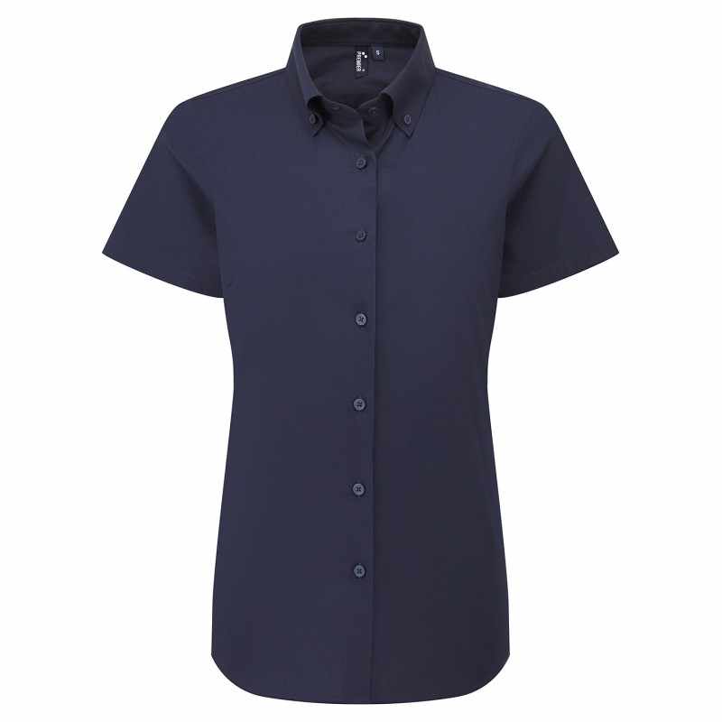 Camicia di cotone da personalizzare a maniche corte da donna - cod. RWPR386