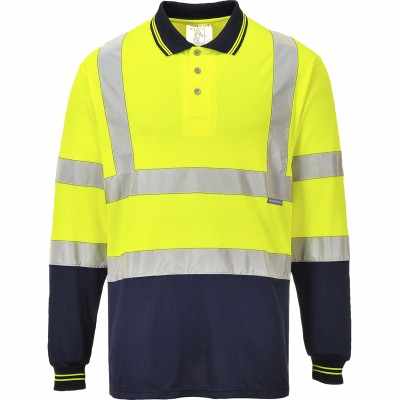 Polo bicolore a manica lunga (S279)