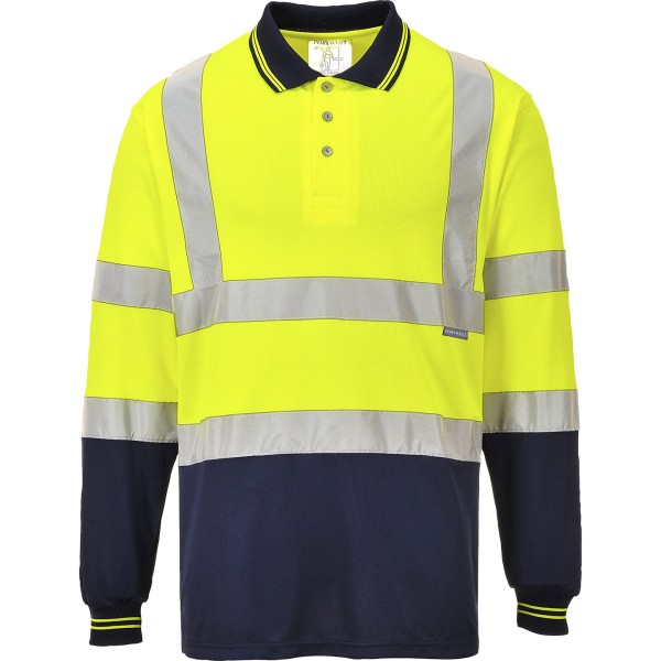 Polo bicolore a manica lunga (S279) - cod. RWPW112