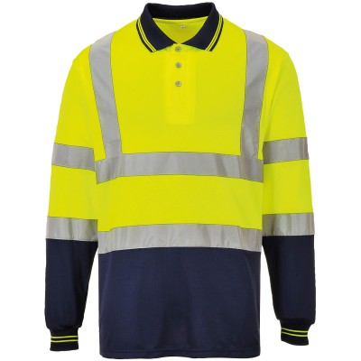 Polo bicolore a manica lunga (S279)