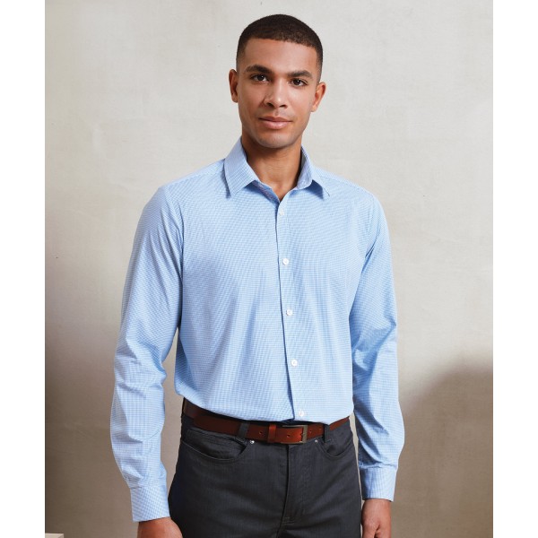 Camicia in cotone a maniche lunghe Microcheck (Gingham) - cod. RWPR220
