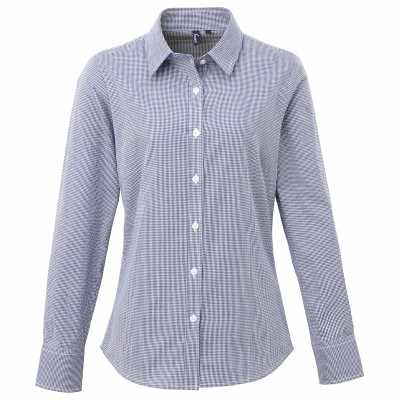 Camicia da donna a maniche lunghe in cotone Microcheck (Gingham)