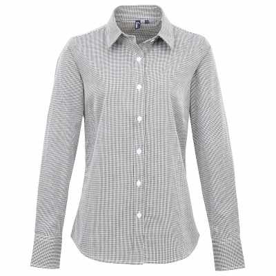 Camicia da donna a maniche lunghe in cotone Microcheck (Gingham)
