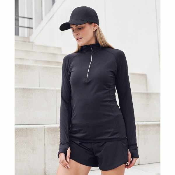 Top a maniche lunghe con cerniera ¼ da donna - cod. RWTL563