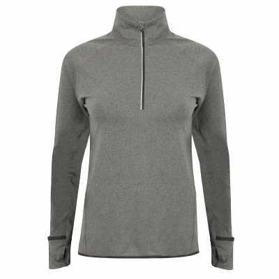 Top a maniche lunghe con cerniera ¼ da donna