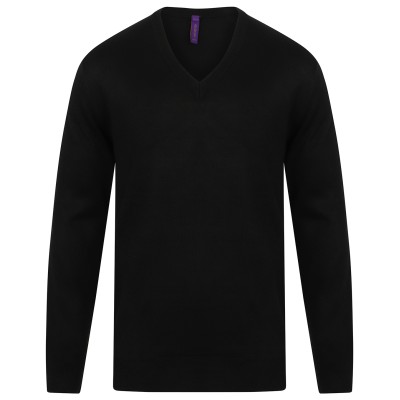 Maglione con scollo a V in acrilico effetto cashmere