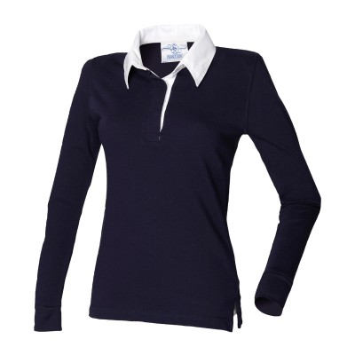 Maglia da rugby semplice a maniche lunghe da donna Maglia da rugby semplice a maniche lunghe da donna
