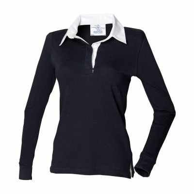 Maglia da rugby semplice a maniche lunghe da donna