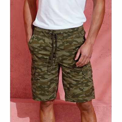 Pantaloncini cargo mimetici da uomo