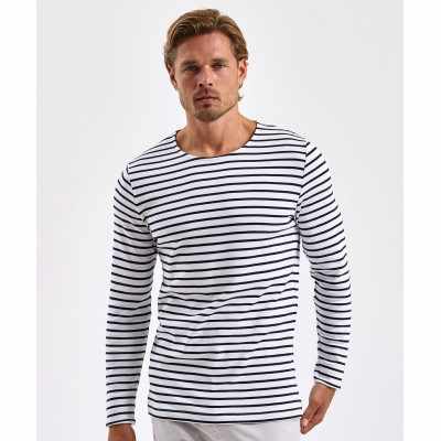T-shirt costiera da uomo a maniche lunghe Marinière