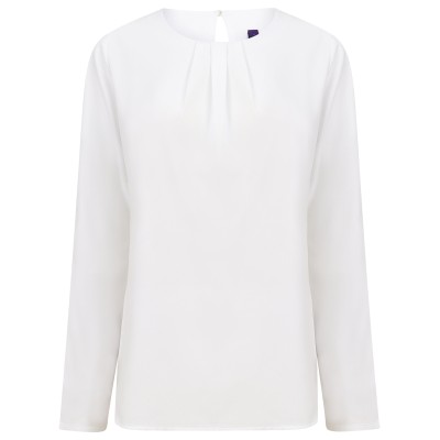 Camicetta da donna a maniche lunghe con pieghe sul davanti Camicetta da donna a maniche lunghe con pieghe sul davanti