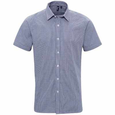 Camicia in cotone a maniche corte Microcheck (Gingham)