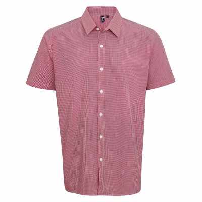 Camicia in cotone a maniche corte Microcheck (Gingham)