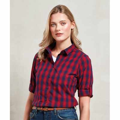 Camicia a maniche lunghe in cotone a quadri Mulligan da donna
