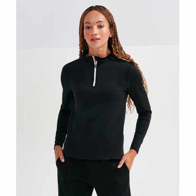 Maglia da donna a maniche lunghe in TriDri® riciclato con cerniera ¼ e schiena spazzolata