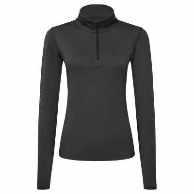 Maglia da donna a maniche lunghe in TriDri® riciclato con cerniera ¼ e schiena spazzolata