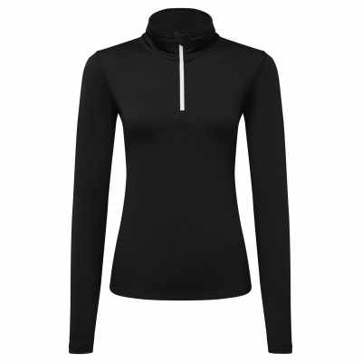 Maglia da donna a maniche lunghe in TriDri® riciclato con cerniera ¼ e schiena spazzolata