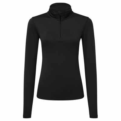 Maglia da donna a maniche lunghe in TriDri® riciclato con cerniera ¼ e schiena spazzolata