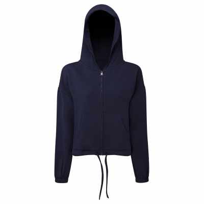 Felpa con cappuccio e zip intera con coulisse in TriDri® riciclato da donna