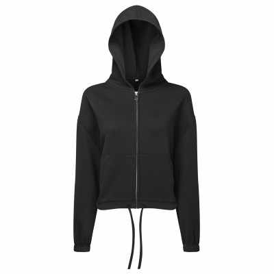 Felpa con cappuccio e zip intera con coulisse in TriDri® riciclato da donna