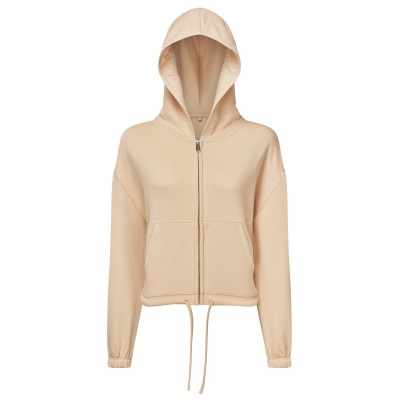 Felpa con cappuccio e zip intera con coulisse in TriDri® riciclato da donna