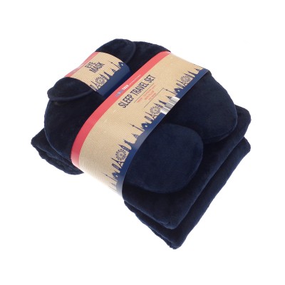 Set da viaggio (cuscino per il collo, mascherina per gli occhi e coperta in pile) Set da viaggio (cuscino per il collo, mascherina per gli occhi e coperta in pile)