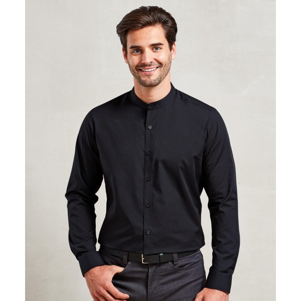 Camicia a maniche lunghe stile nonno con colletto a fascia - cod. RWPR258