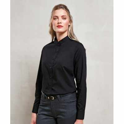 Camicia da donna con colletto a fascia "grandad"