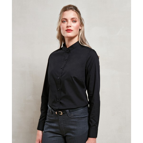 Camicia da donna con colletto a fascia "grandad" - cod. RWPR358