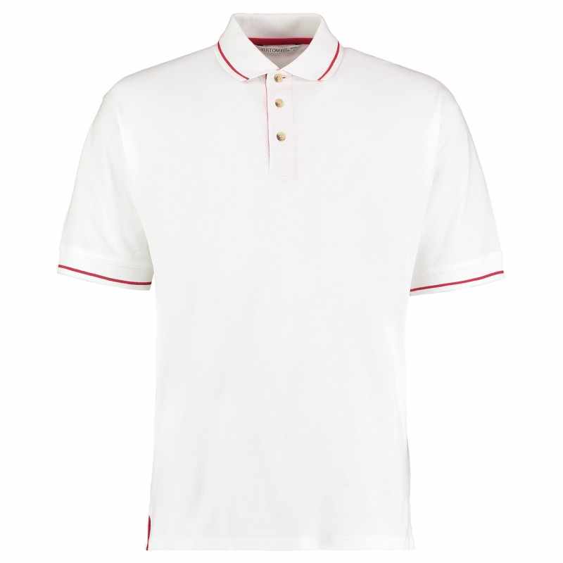 Polo da uomo con risvolti a contrasto stampata - cod. RWKK606