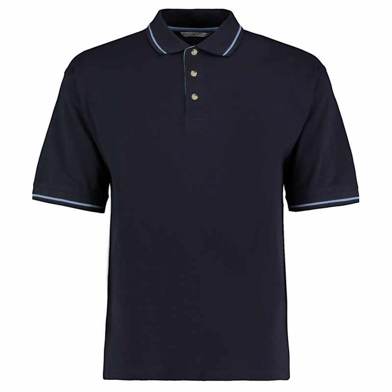 Polo da uomo con risvolti a contrasto stampata - cod. RWKK606