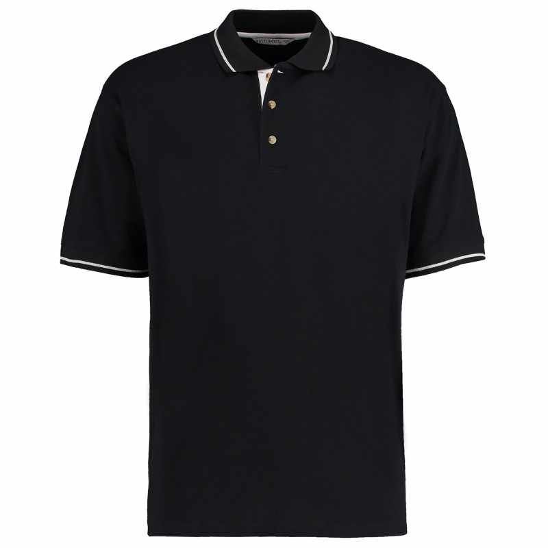 Polo da uomo con risvolti a contrasto stampata - cod. RWKK606