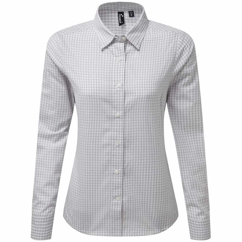 Camicia a quadri a maniche lunghe da donna - cod. RWPR352