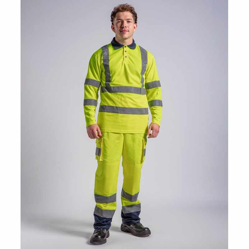 Polo a manica lunga ad alta visibilità stampata - cod. RWRX715