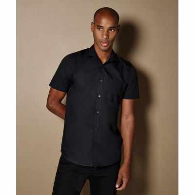 Camicia in popeline a maniche corte (vestibilità su misura)