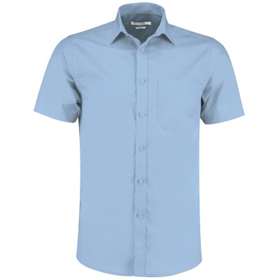 Camicia in popeline a maniche corte (vestibilità su misura)