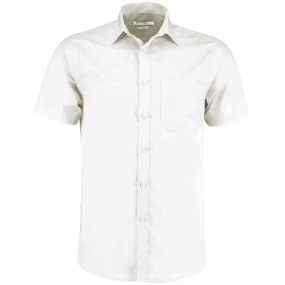 Camicia in popeline a maniche corte (vestibilità su misura)