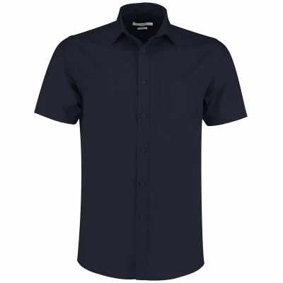 Camicia in popeline a maniche corte (vestibilità su misura)