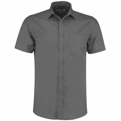 Camicia in popeline a maniche corte (vestibilità su misura)