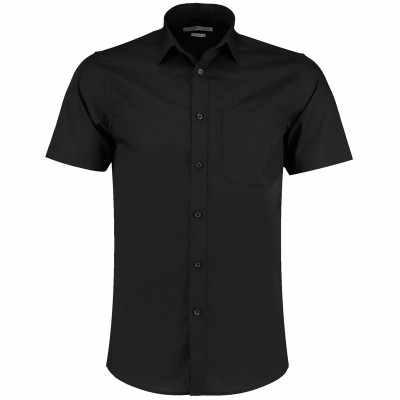 Camicia in popeline a maniche corte (vestibilità su misura)