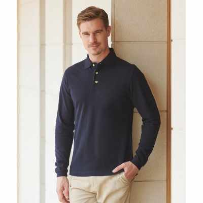 Polo in cotone a manica lunga