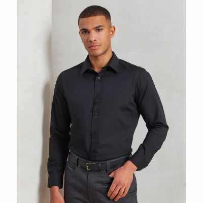 Camicia aderente a maniche lunghe in popeline