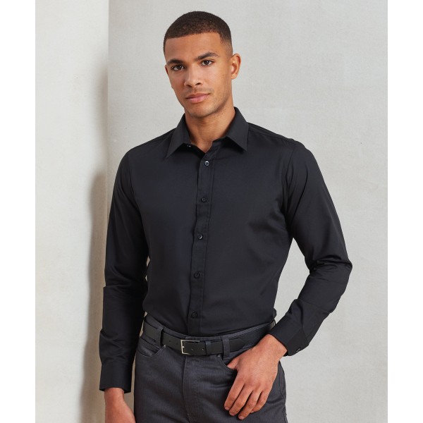 Camicia aderente a maniche lunghe in popeline - cod. RWPR204