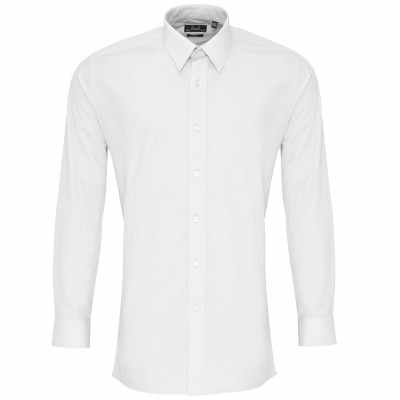 Camicia aderente a maniche lunghe in popeline
