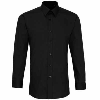 Camicia aderente a maniche lunghe in popeline