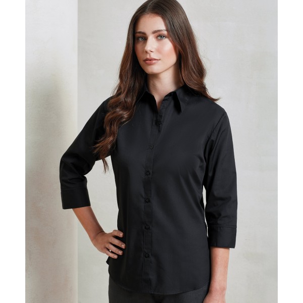 Blusa in popeline con maniche a ¾ da donna - cod. RWPR305