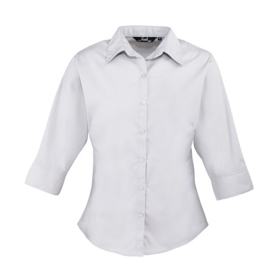 Blusa in popeline con maniche a ¾ da donna
